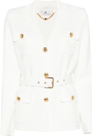 Elisabetta Franchi Belted And Pocket Knit Cardigan
