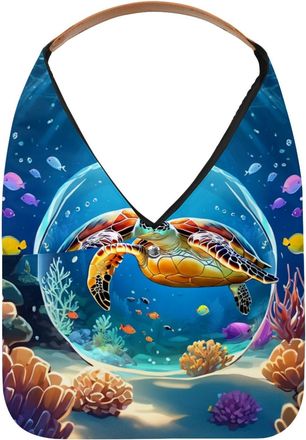 Generic Turtle Crystal Ball Reusable Lightweight Grocery Bags - Foldable Into Compact Pouch, Washable & Sturdy, Multipurpose for Shopping and Travel