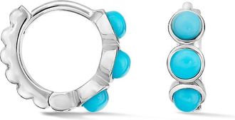 Dower & Hall Small Azure Turquoise Huggie Hoops
