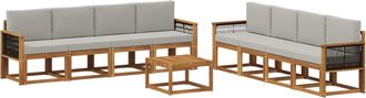 vidaXL Conjunto De Sof&aacute;s De Exterior 9 Uds. Natural Y Gris Claro Vidaxl