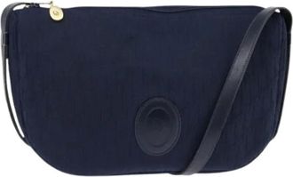 Dior Pre-owned Cross Body Bags, female, Blue, Size: ONE SIZE Pre-owned Vintage Trotter Canvas Shoulder Bag