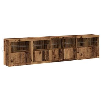 Berkfield Home Sideboard with LED Lights Old Wood 283x37x67 cm Engineered Wood in Brown | Size: 283 x 37 x 67 cm