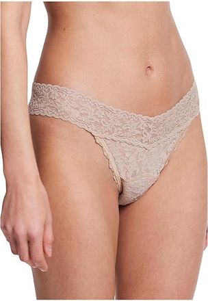 Hanky Panky Signature Lace(r) Leakproof Original Rise Thong Womens Underwear Chai, Nylon