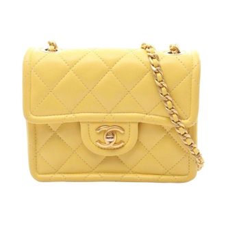 Chanel Pre-owned Chain Leather Bag - Dames - Pre-owned - Geel - Maat: ONE Size Leer