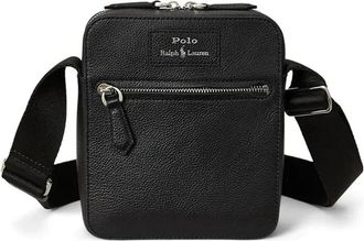 Polo Ralph Lauren Leren Messenger Bag met Nerftextuur - Heren - Schoudertassen - Zwart - ONE Size - Katoen - Tassen