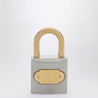Balenciaga Charm Portachiavi BB Padlock argento e oro