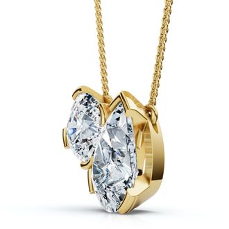 Pompeii3 2Ct Cushion and Pear Toi et Moi Diamond Pendant 14k Gold or Pt Lab Grown