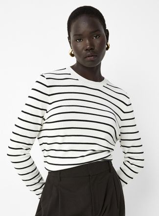 Contemporaine Womens Striped fine-knit sweater