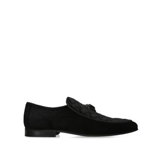 Kurt Geiger Mens Velvet Hugh Eagle Head Loafers - Black - Size UK 12