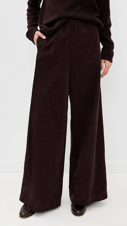 ATM Anthony Thomas Melillo Corduroy Wide Leg Pull On Pant In Chocolate
