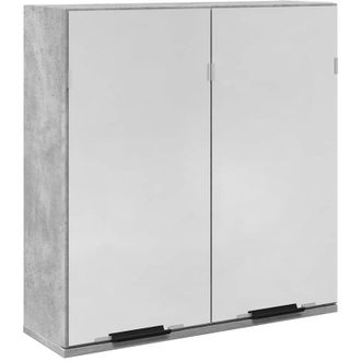 vidaXL Bathroom Mirror Cabinet Concrete Grey 64x20x66.5 cm Engineered Wood vidaXL