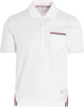 Thom Browne White Rwb Polo Shirt