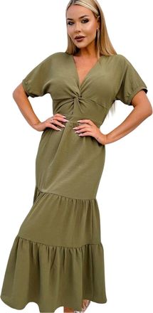 AX PARIS Dames/Dames Polyester Zomer Maxi Jurk (Kaki Groen)