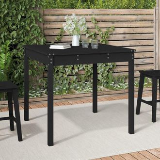 vidaXL Mesa De Jard&iacute;n Madera Maciza Pino Negro 82,5x82,5x76 Cm Vidaxl