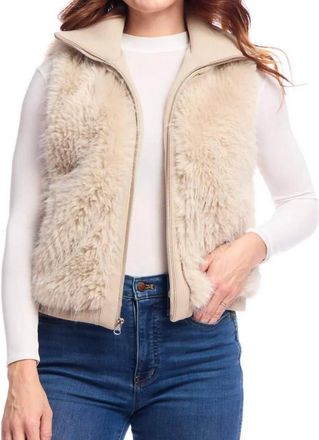 Fabulous Furs Parkside Zip Vest In Champagne