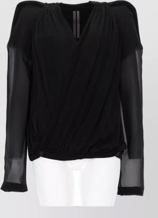 Rick Owens mary jacket draped design elastic hem