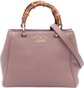 Gucci Pre-owned Handbags, female, Pink, Size: ONE SIZE Pre-owned Bamboo Shopper Satchel