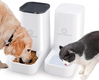 OEM Distributore Automatico Di Cibo Per Gatti, 2 Unit&agrave;, Distributore Di Cibo Per Cani Da 3,8 L, Senza Bpa, Distributore Automatico Di Cibo Per Gatti (bian