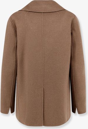 Max Mara Womens Peacoat Smmrita Virgin Wool Brown Coat