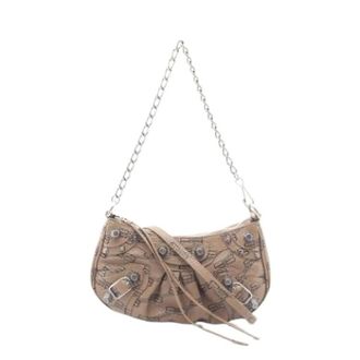 Balenciaga Pre-owned Shoulder Bags, female, Beige, Size: ONE SIZE Pre-owned Vintage Canvas Shoulder Bag