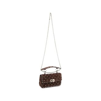 Valentino Tassen, Dames, Bruin, ONE Size, Leer, Rockstud Spike Bag