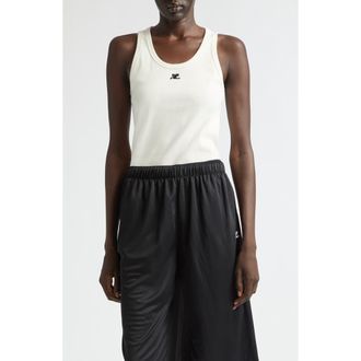 Courr&egrave;ges 90s Cotton Rib Tank in Heritage White at Nordstrom, Size X-Small