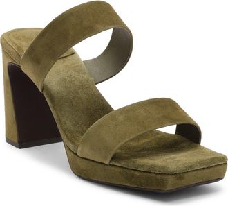 Jeffrey Campbell Danity Platform Slide Sandal in Dark Olive Suede at Nordstrom, Size 8.5