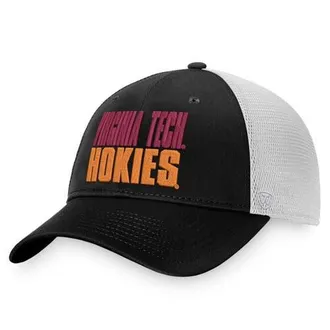 Top of the World Mens Top of the World Black/White Virginia Tech Hokies Stockpile Trucker Snapback Hat at Nordstrom