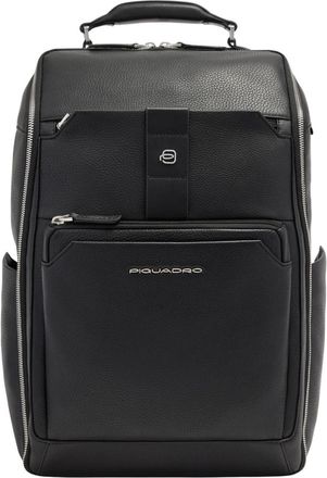 Piquadro Leren Cabine Rugzak met 15-6 Laptopvak - Heren - Rugzakken - Zwart - ONE Size - Leer - Tassen