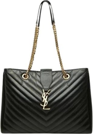 Saint Laurent Pre-owned Vintage Schoudertas - Dames - Vintage Schoudertas - Zwart - ONE Size - Leer - Vintage
