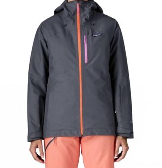 Patagonia Insulated Powder Town Jacket In Smolder Blue With Orange Peel