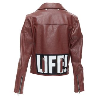 Golden Goose life calfskin leather cropped biker jacket
