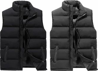 Spire by Galaxy Mens Modern Fit Heavyweight Puffer Bubble Vest-2 Pack