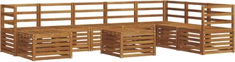 vidaXL Conjunto De Sof&aacute;s De Exterior 9 Uds. Natural Vidaxl