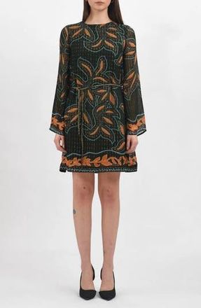 Celina Moon Sia Long Sleeve Minidress in Autumn Tropics at Nordstrom Rack, Size X-Small
