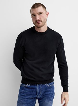 Le 31 Mens Minimalist crew-neck sweater