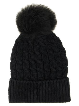 Moncler MO344415BM Virgin Wool Beanie - Black