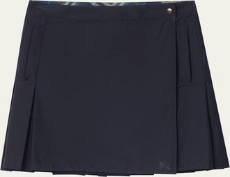 Burberry Nadina Pleated Mini Wrap Skirt