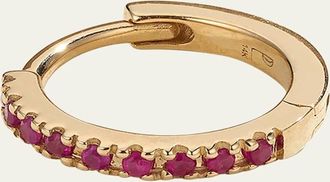 Pamela Love 14k Yellow Gold Pave Ruby 8mm Huggie Hoop Earring, Single