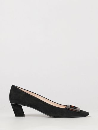Roger Vivier Suede Pumps with Buckle and Low Heel