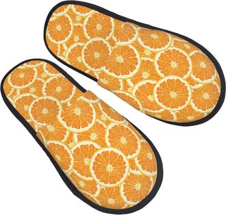 Generic Riped Juicy Sliced Oranges1 Men Women House Slippers Lightweight Slippers Non-Slip Shoes For Winter Outdoor Indoor L