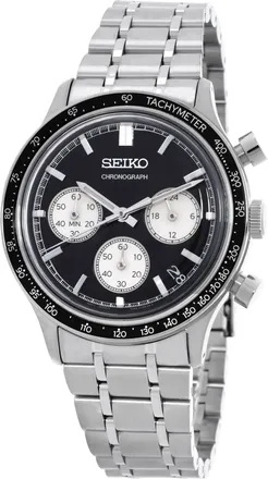 Seiko Chronograph Quartz Black Dial Mens Watch SSB479P1