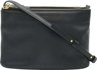 Celine Celine Black Calfskin Trio Small Shoulder Bag (Authentic Pre-Loved)