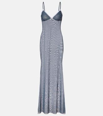 Bananhot Solay gingham mesh maxi dress