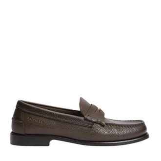 Tommy Hilfiger Schoenen, Heren, Bruin, 40 EU, Leer, Pebbled Leather Penny Loafer