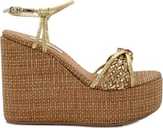 Casadei Sandali intrecciati con zeppa - Oro