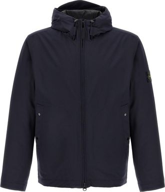 Stone Island Blue Soft Shell-R e. dyeTechnology jacket