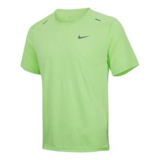 Nike Solid Color Reflective Logo Printing Round Neck Pullover Short Sleeve Green CZ9185-358