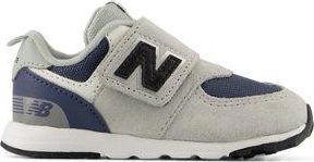 New Balance Infants 574 New-B Hook & Loop in Grey/Blue Leather, size 4.5