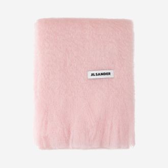 Jil Sander Womens Scarf Mohair-Blend Pink Scarfs